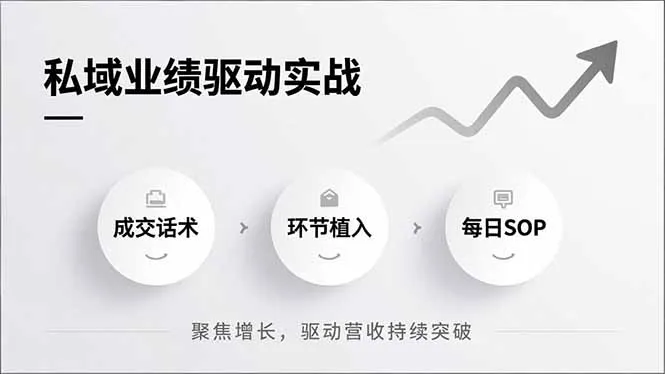 私域业绩驱动实战，成交话术、环节植入、每日SOP，聚焦增长，驱动营收持续突破_学通网创
