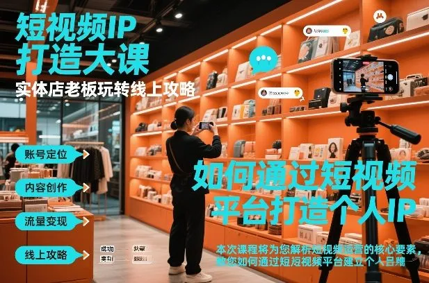 短视频ip打造大课,实体店老板玩转线上攻略_学通网创
