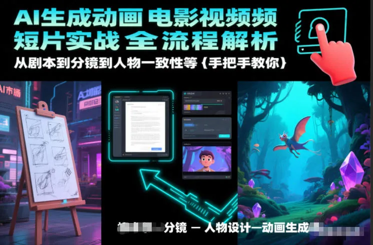AI生成动画电影视频短片实战全流程解析，从剧本到分镜到人物一致性等手把手教你_学通网创
