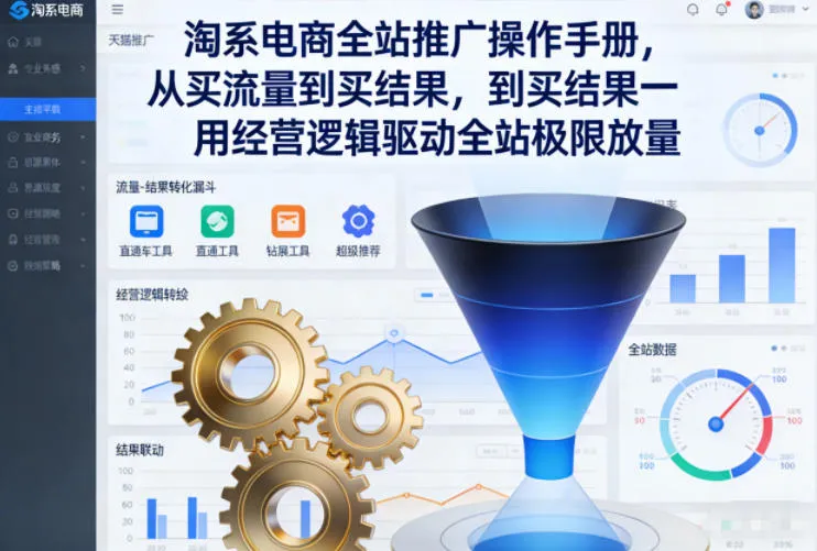 淘系电商全站推广操作手册，从买流量到买结果一用经营逻辑驱动全站极限放量_学通网创